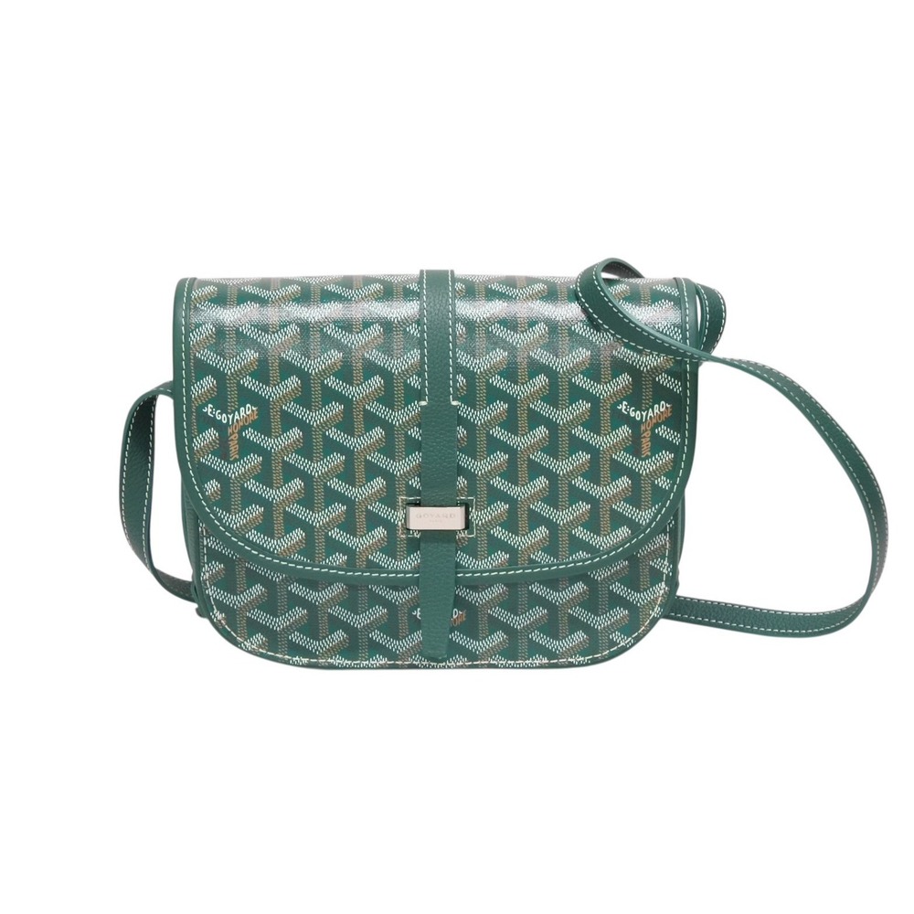 Goyard leather BELVEDERE green bag shoulder